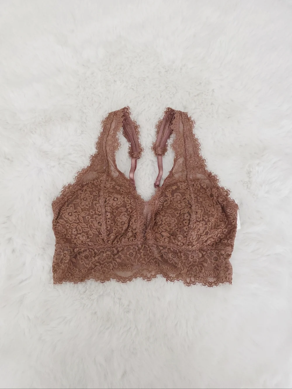 AERIE💫Eyelash Lace Padded Plunge Bralette SIZE M